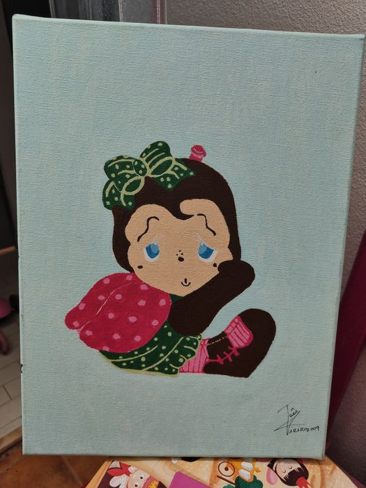 Quadro quarto de criança pintado á mão