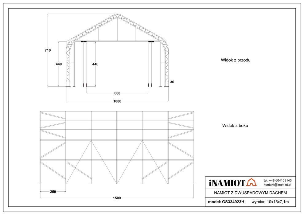 Hangar Namiotowy samoloty 10x15m  Magazyn, Hangar, Garaż hala na bale