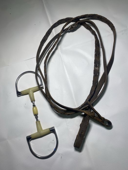 Кінське вуздечко happy month Racing Dee Double Jointed Roller Bit