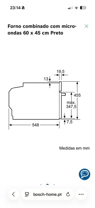 Forno combinado com micro-ondas 60 x 45 cm Preto com garantia