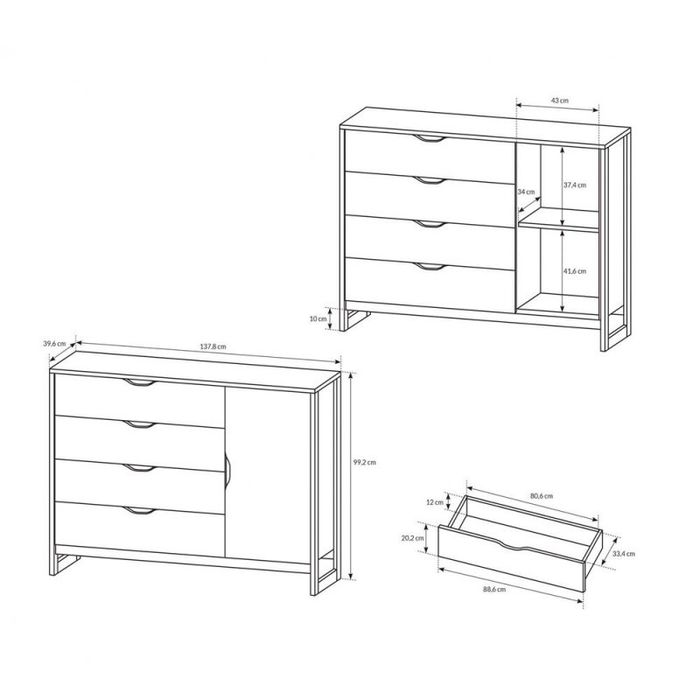 Cama casal 160x200 + Comoda