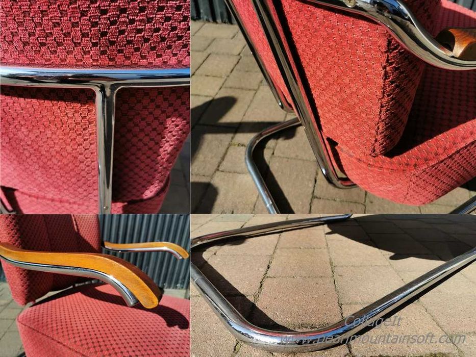 Unikatowy fotel chrom Mücke & Melder / Thonet, Czechosłowacja '30-'50