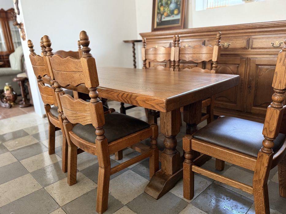 стіл прямокутний + 6 стільців