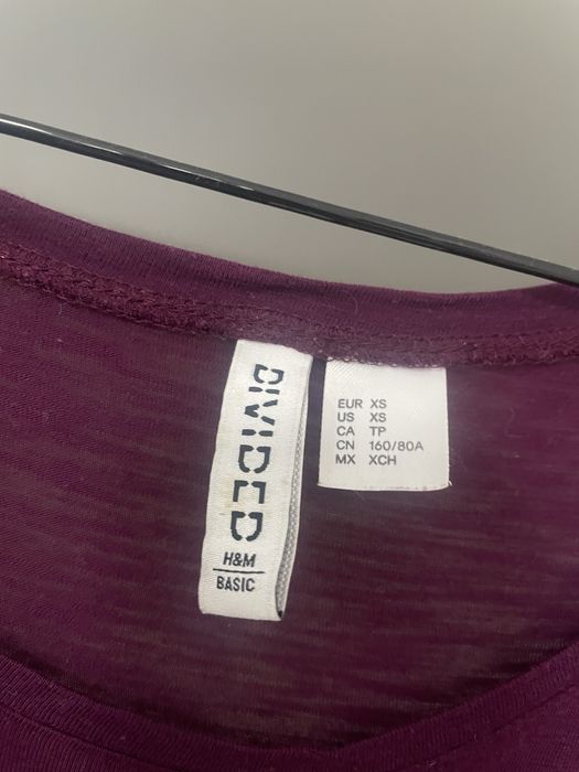 Śliwkowa bluzka H&M rozmiar XS/S