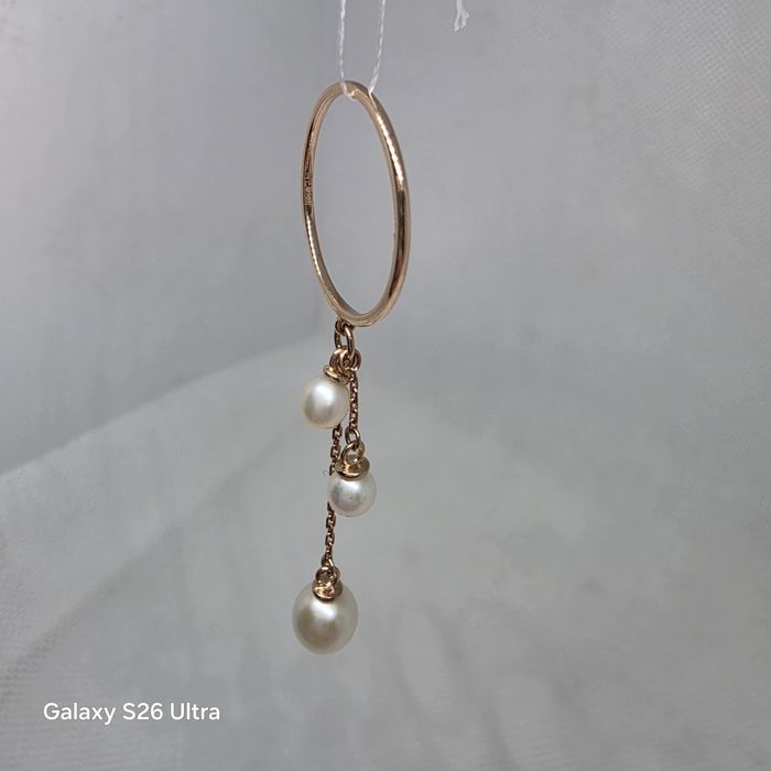 Каблучка з червоного золота з перлинами. Sovissimo.   Нова.