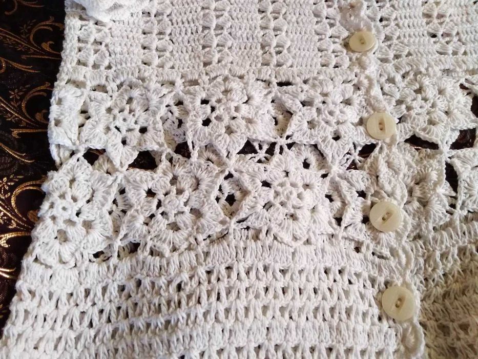 Ażurowa bluzeczka bolerko z krótkim rękawem L/XL