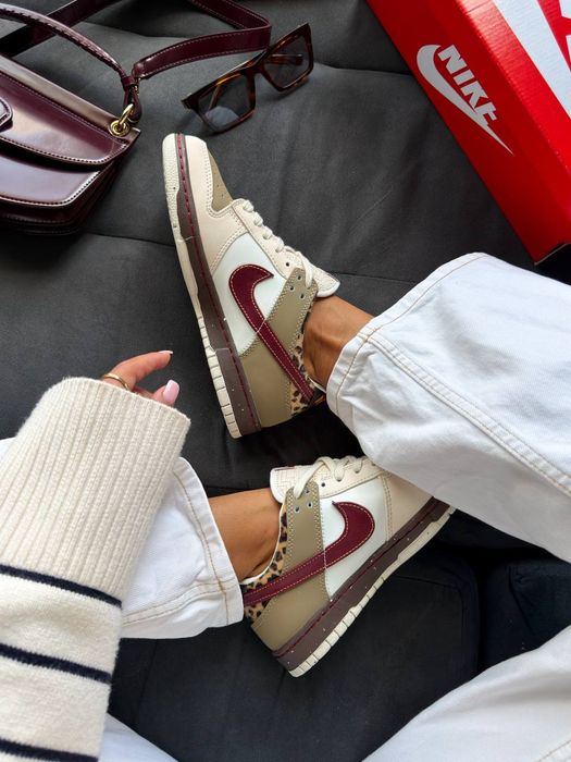 Кросівки Nike Dunk Low khaki leopard premium | Кроссовки Найк жіночі