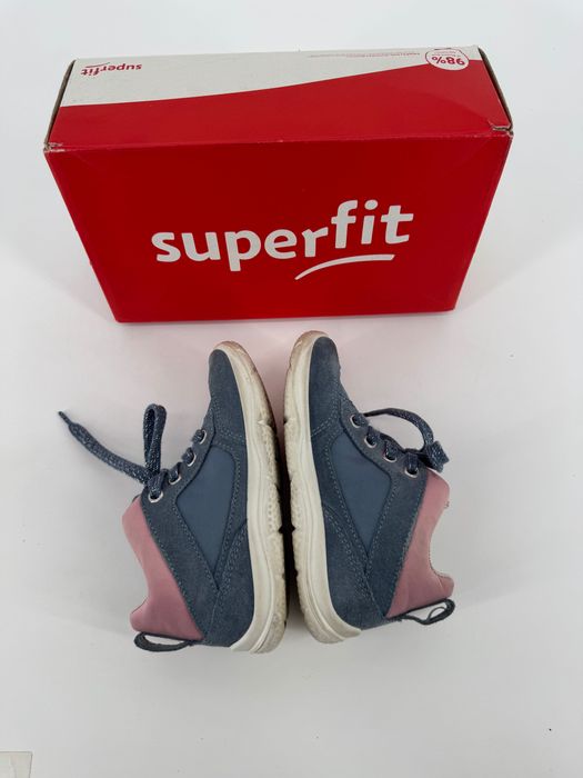 Superfit buciki dziewczęce niebieskie różowe 26 wygodne skórzane