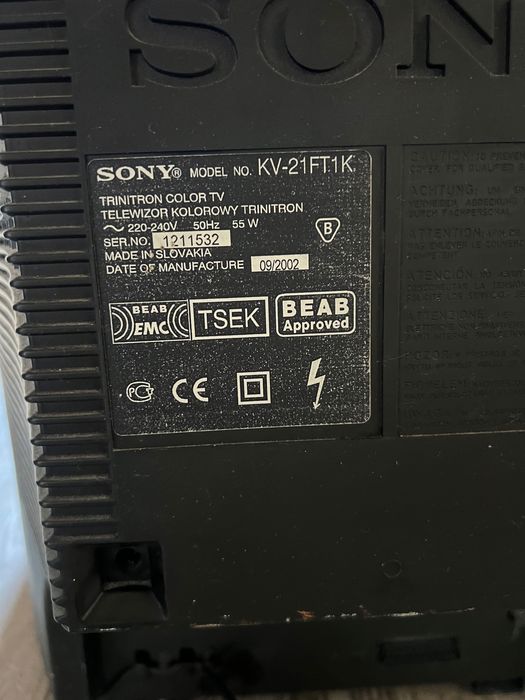 Телевізор Sony Trinitron KV-21FT1K робочий