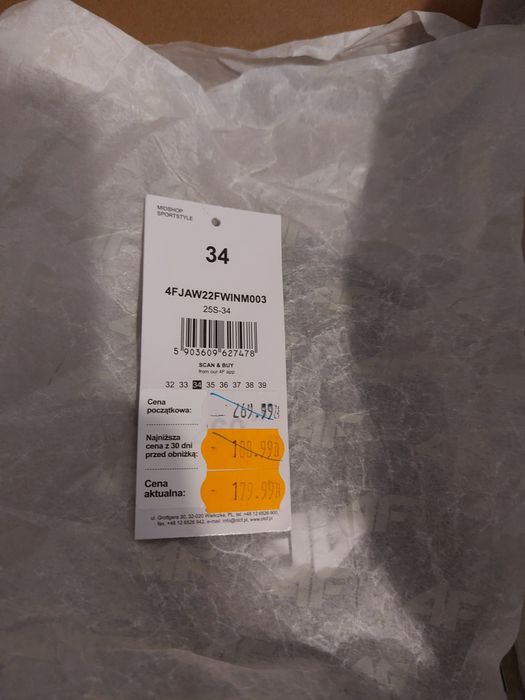 Buty przejściówe jesienno-zimowe 4F rozm. 34