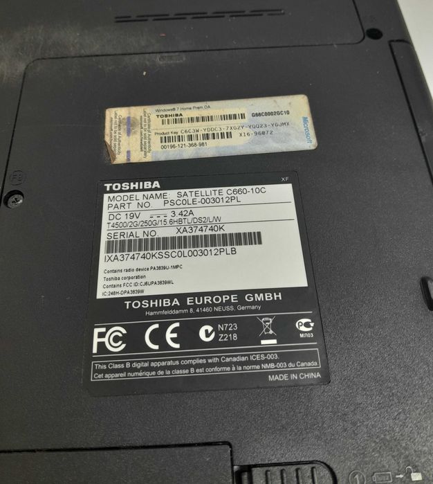 Laptop TOSHIBA Satellite C660-10C