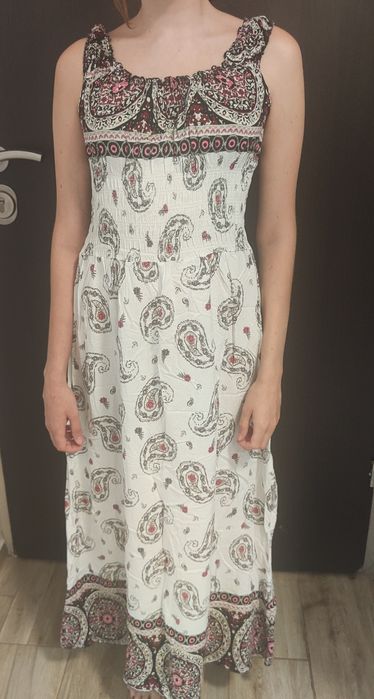 Długa sukienka maxi boho paisley Generation L/XL bez ramiączek