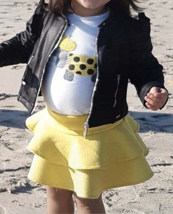 Conjunto menina casaco+saia+camisola Mayoral
