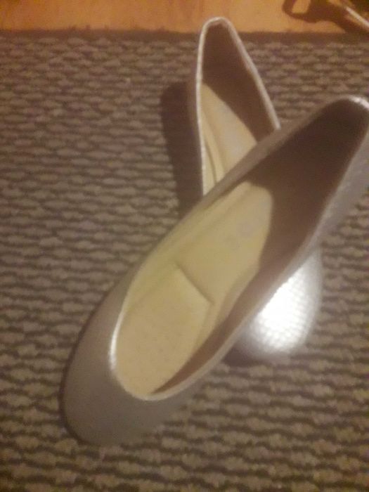 Baleriny damskie srebrne weideide