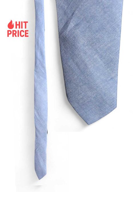 Krawat Lindbergh błękitny tencel elegancki nowy