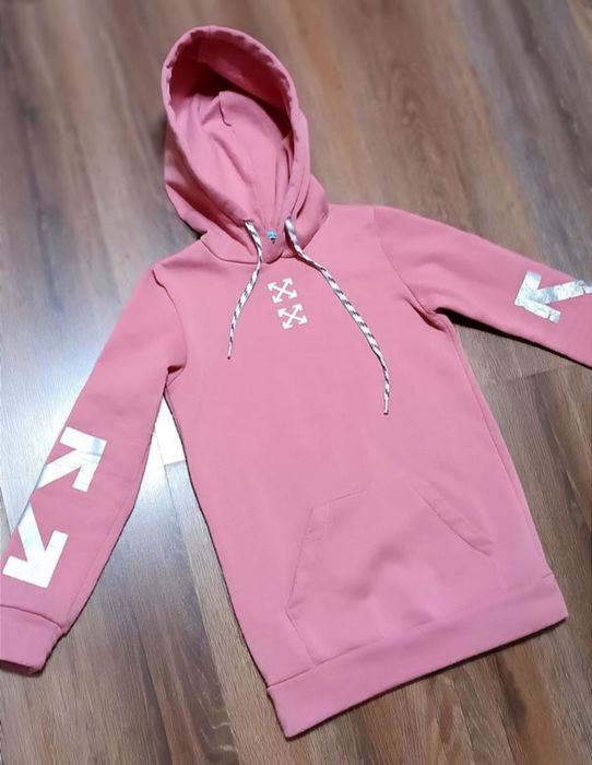 Стильная теплая удлинённая кофта ,пайта,туника на змейке с капюшоном и