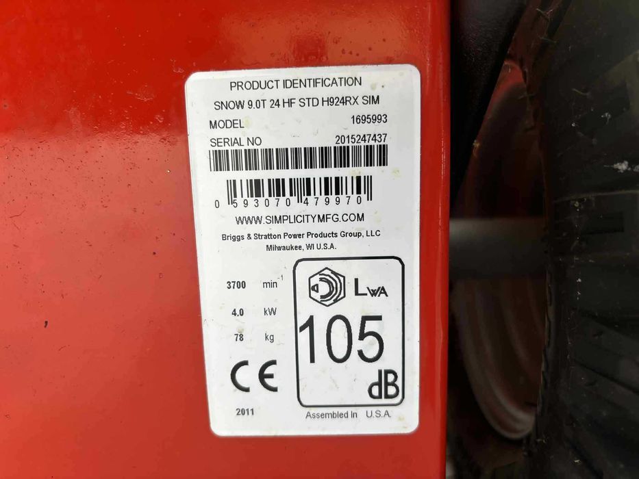 Odśnieżarka spalinowa Simplicity, silnik Briggs&Strattion
