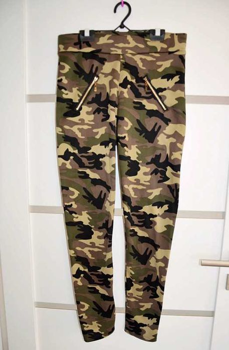 Spodnie dresowe moro ocieplane włókno bambusowe S 36