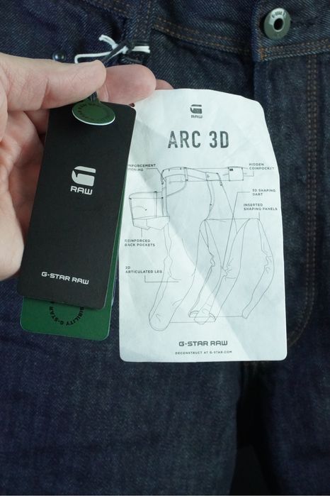 Чоловічі джинси | оригінал | G-STAR RAW ARC 3D Sn99 3D RAW Denim Indigo Wash D22051-B988-1241 23 W29 L32