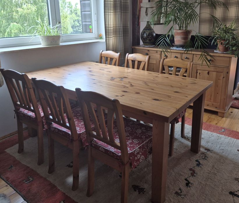Komplet mebli Ikea Hemnes,stół,stołki,komoda