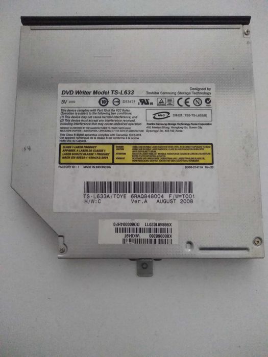 DRIVE DVDRW Toshiba Samsung TS-L633 SATA