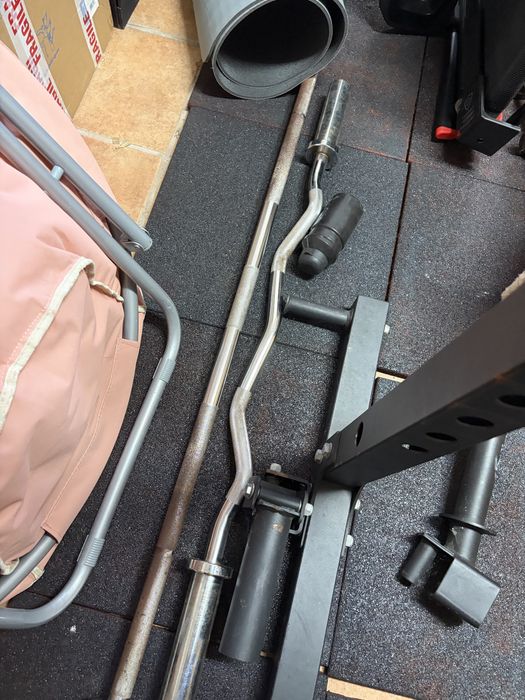 Rack de musculação completa + pesos Topgim + barras