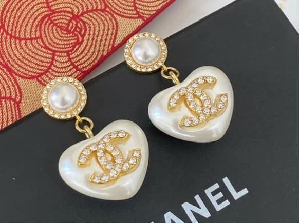 Przepiękne, wiszące kolczyki cc serca, wybita pieczątka. Cudo lv ysl