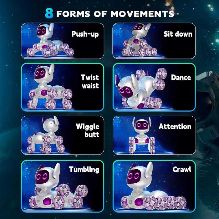 Собака Робопес TOOBY. Щенок Тоби! Интерактивная игрушка Восьмиколесная