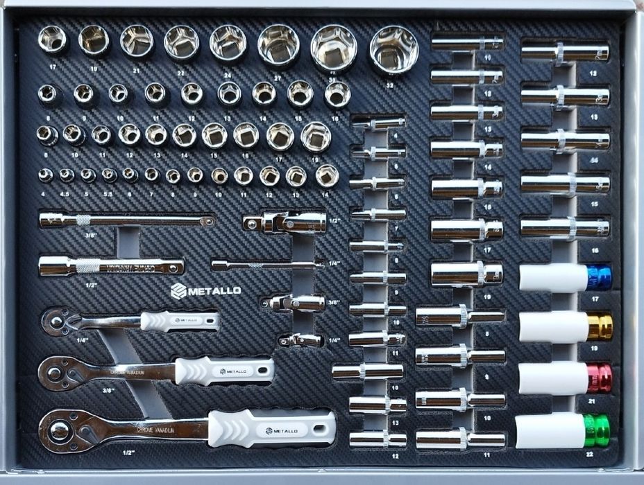 Nowa XXL Szafka narzedziowa 295 elementów 8 wyposazonych szuflad