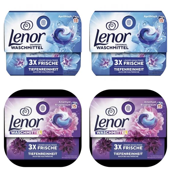 Zestaw Lenor 2x15 Aprilfrisch, 2x15 Amethyst z Niemiec