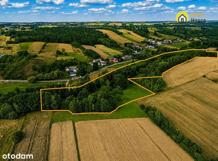 Siedlisko z własnym lasem i rzeką – 2,54 ha. Blisko ruin Młyna