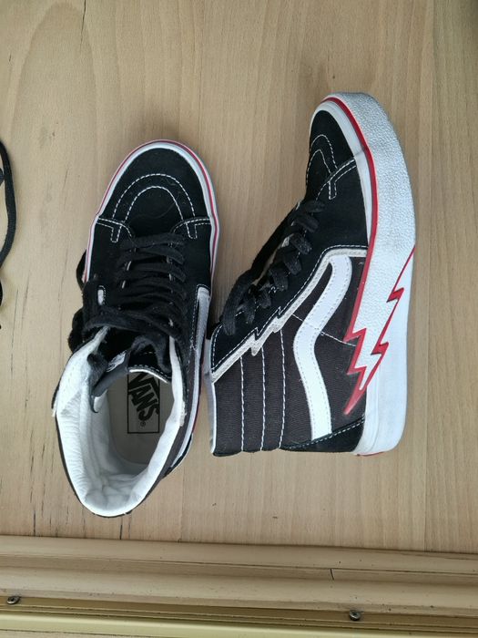 Czarne Buty vans old school red flame