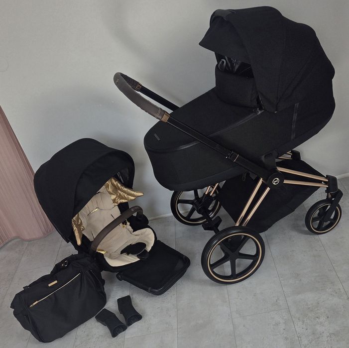 Cybex Priam Lux Black Plus wózek zestaw 2w1 rose gold 3w1