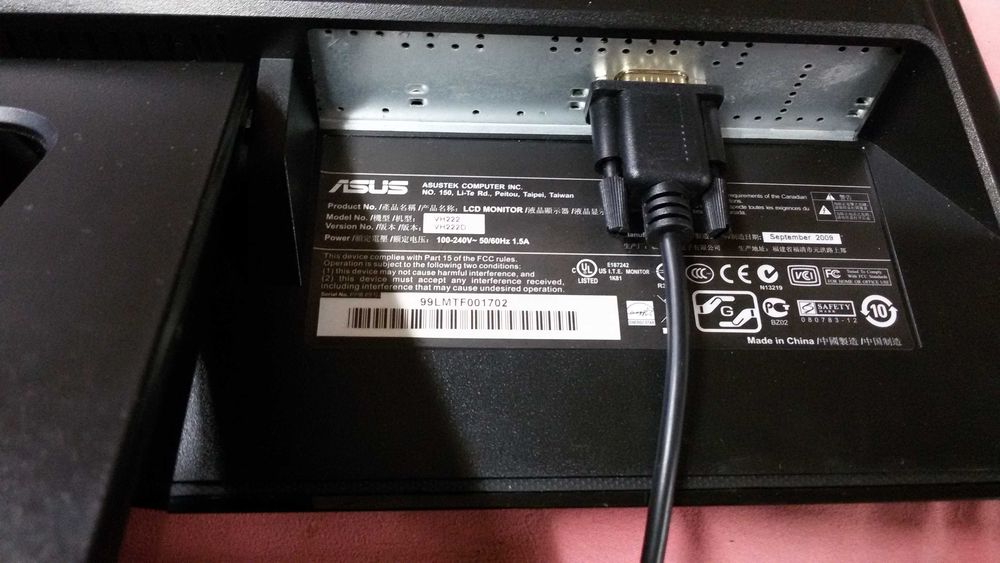 monitor tft asus vh222d 22polg.