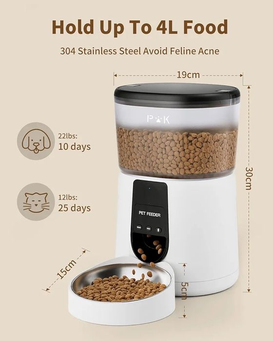 PUPPY KITTY Automat do karmy dla kotów i psów, Wi-Fi 2,4 G