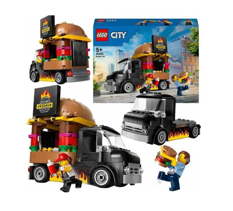 LEGO CITY 60404 Ciężarówka z Burgerami PREZENT NA WIELKANOC + TORBA