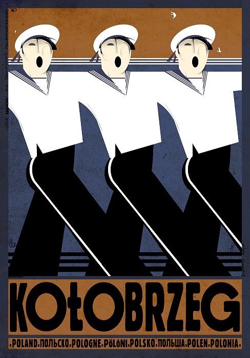 Plakat Kołobrzeg Polska Marynarz 98 x 68 Morze Bałtyk Marynarze