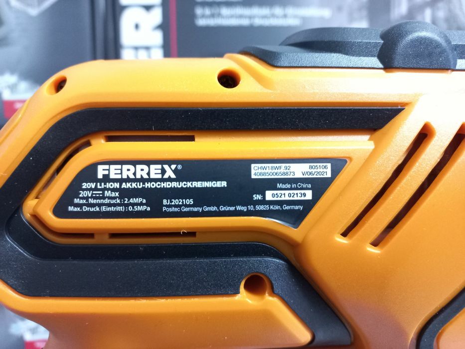 Акумуляторна мийка ferrex 20v мийка мойка