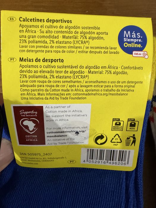 2 pares de meias lidl - varios tamanhos