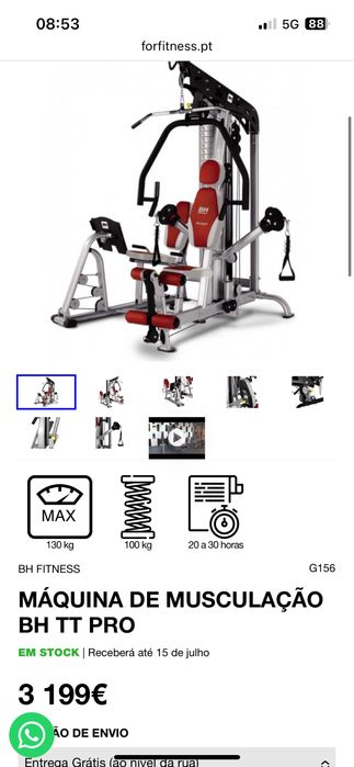 BH Fitness TT Pro  ginásio/musculação 100kg