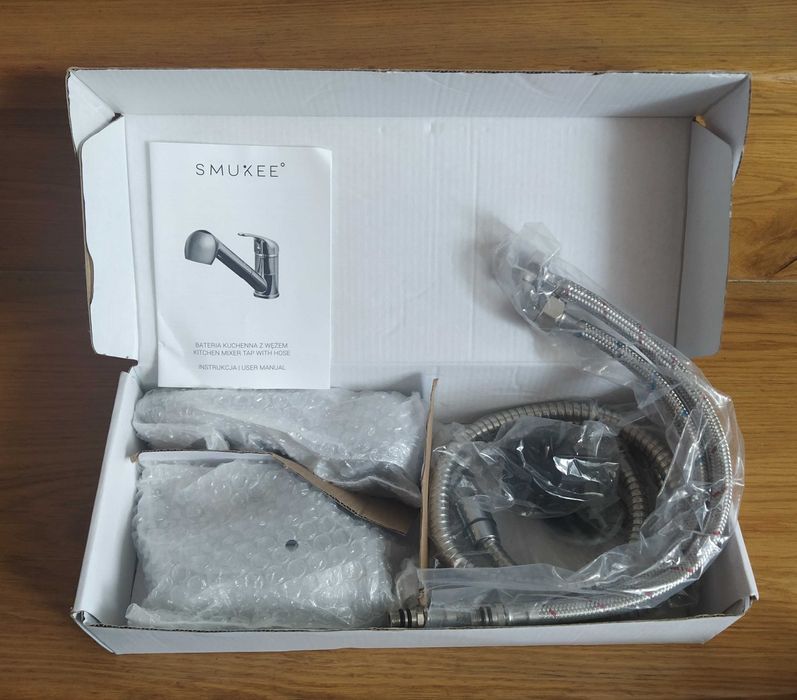 Bateria kuchenna z wężem wyciagana rączka nowa