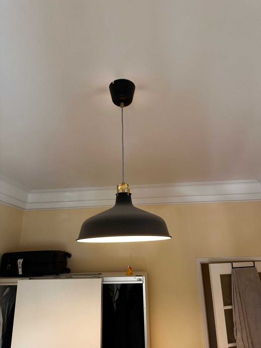 Candeeiro Suspenso IKEA RANARP Preto - Como Novo