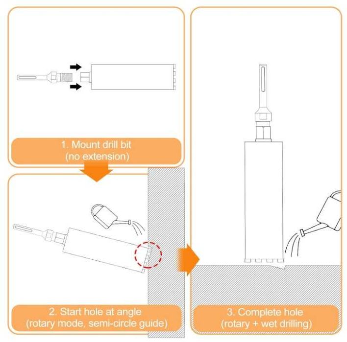 Otwornica/koronka diamentowa do betonu średnica 82mm długość 400mm