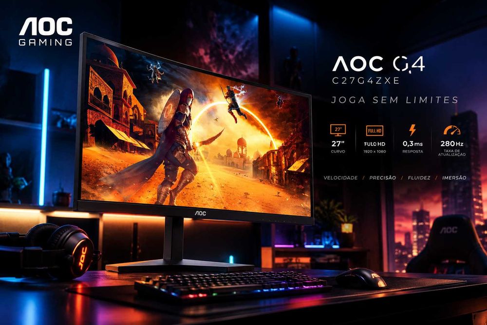 Monitor Gaming Curvo AOC G4 C27G4ZXE (27'' - FullHD - 0,3 ms - 280 Hz)
