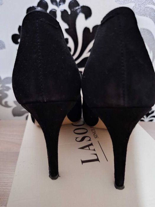 Czółenka Lasocki, szpilki 39 skóra, czarne
