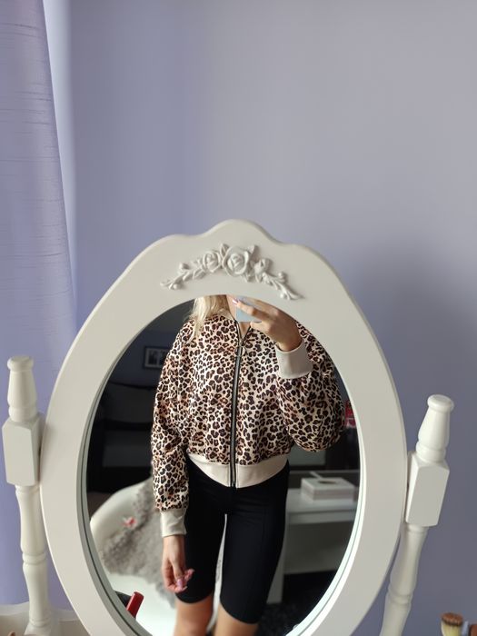 panterka bluza zasuwana Bomberka w panterkę damska M