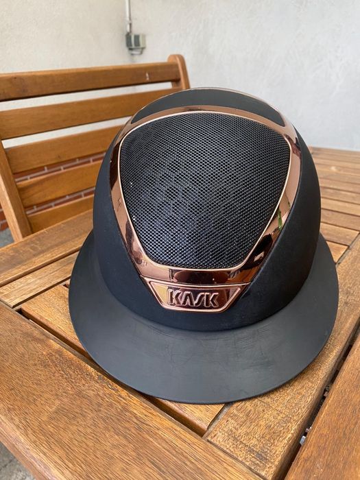 Kask jeździecki STAR LADY CHROME KASK - czarny/różowe złoto