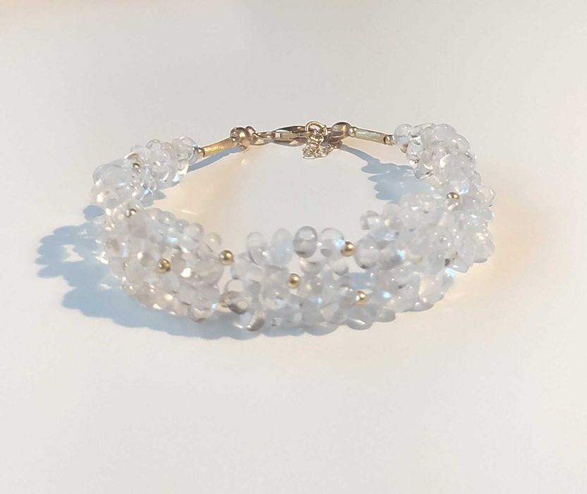 Kryształ górski - srebro - biżuteria ślubna