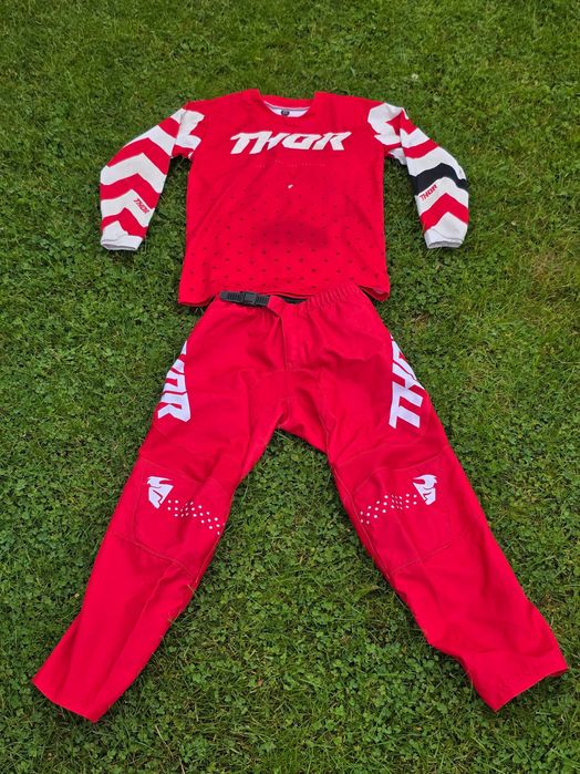 Strój motocross bluza spodnie mx THOR PULSE STUNNER dziecięcy  28 / XL
