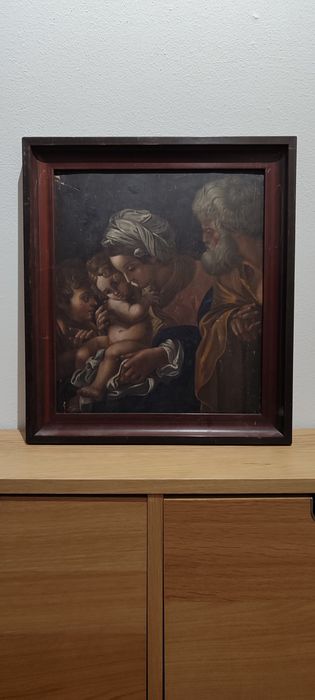 Antyk Stary obraz olejny na drewnie